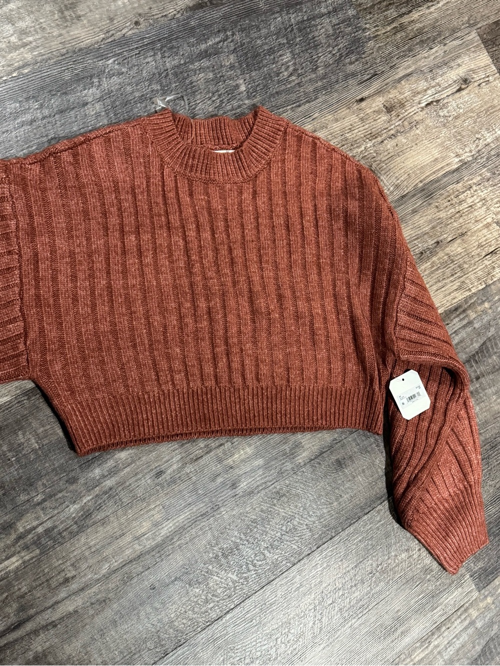 Altar'd State Rust Cropped Ribbed Sweater - Picture 6 of 6